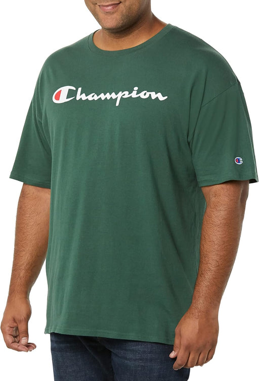 mens Classic Graphic Tee, Big C Logo T-Shirt - Dark Green Script