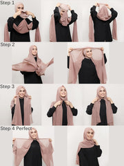 HURESON Instant Chiffon Hijab Set 3-in-1 Hijabs Scarf with Built-in Magnets and Undercap Head Wraps with Model Cap