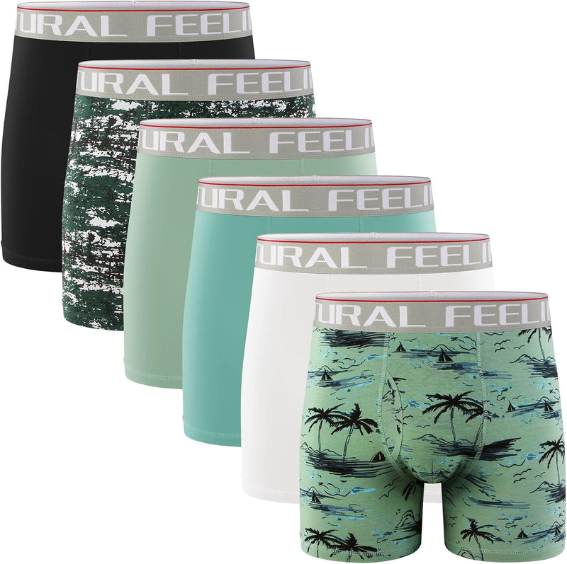 Natural Feelings Mens Boxer Shorts Soft Cotton Men Pack Breathable Mens Underwear Boxer Briefs