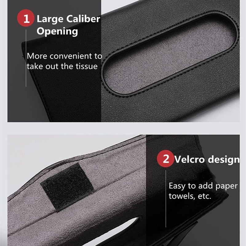 ZeeSquare Car Tissue Holder Organizer (Beige) – Compact PU Leather Tissue Box Holder for Car Sun Visor, Seatback or Dashboard – Car Accessories Interior Tissue Box Case