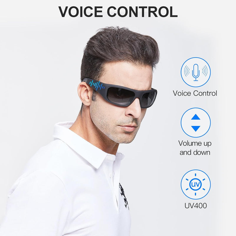 OhO sunshine Smart Glasses Unisex,Polarized Sunglasses with Bluetooth Speaker,Athletic/Outdoor UV Protection and Voice Control