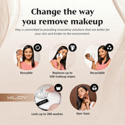 KLOY Reusable Multipurpose Makeup Removal Facial Cleansing Pads (Pack of 2), Facial Makeup Remover, Eye Makeup Remover & Foundation Simple Makeup Remover Pads (White & Brown)