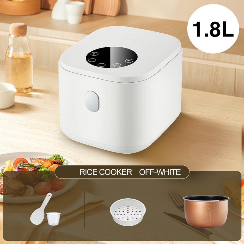 XVersion 3L Low Sugar Rice Cooker with Steamer – Smart Multi Cooker for Rice, Soup, Stew & Cake – Timer, Reservation & Keep Warm - Electric Rice Maker for Home/Kitchen/Family (Cream, 3L)