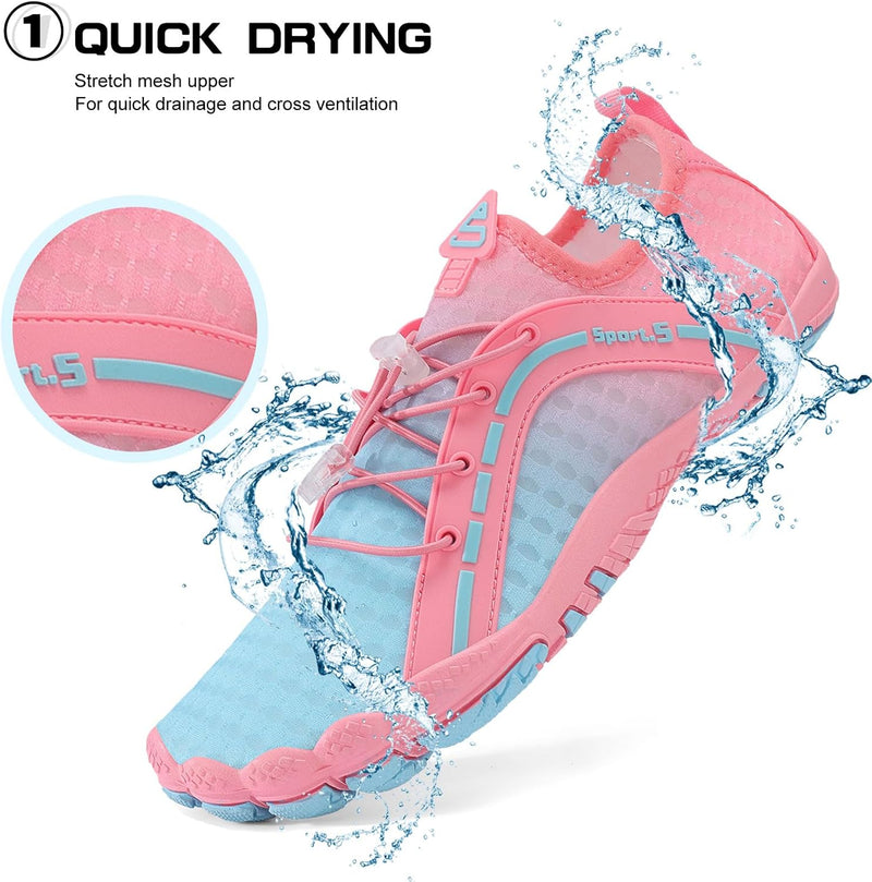 TcIFE Water Shoes for Men Women, Beach Shoes Summer Outdoor Footwear, Barefoot Socks, Quick Dry, for Beach, Swim, Pool, Surf, Boat, with Drain Holes