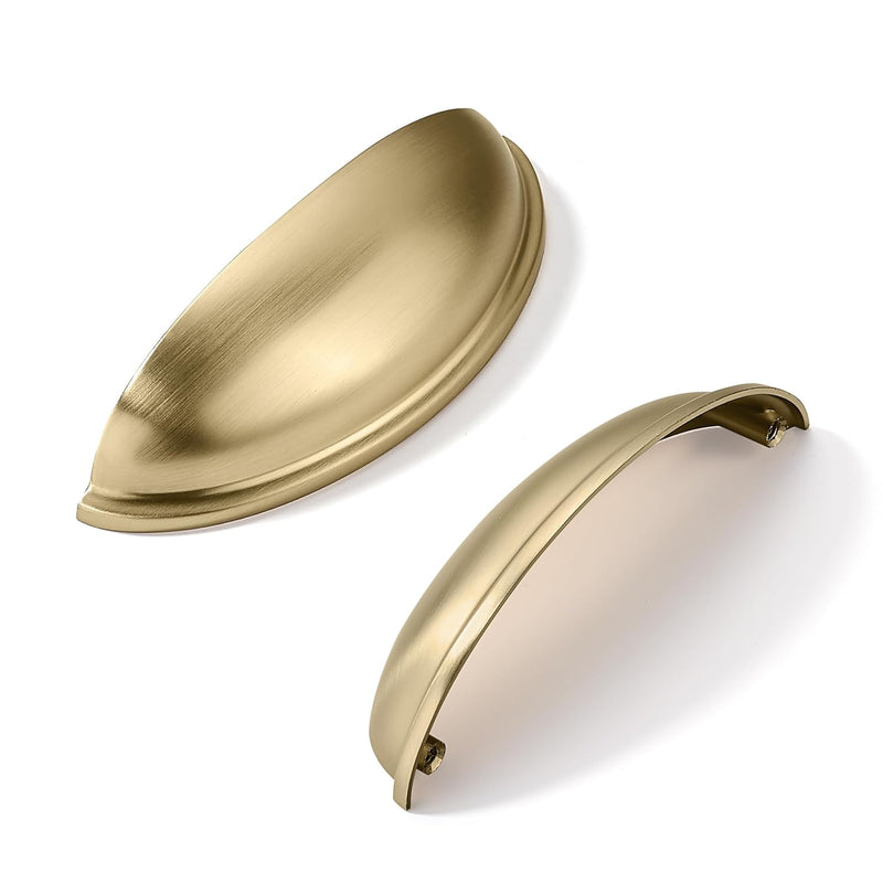 khtumeware 10 Pack 3" Drawer Pulls Champagne Bronze Cabinet Cup Pulls Kitchen Hardware Cabinet Handles Drawer Handles Knobs 3 inch Hole Center
