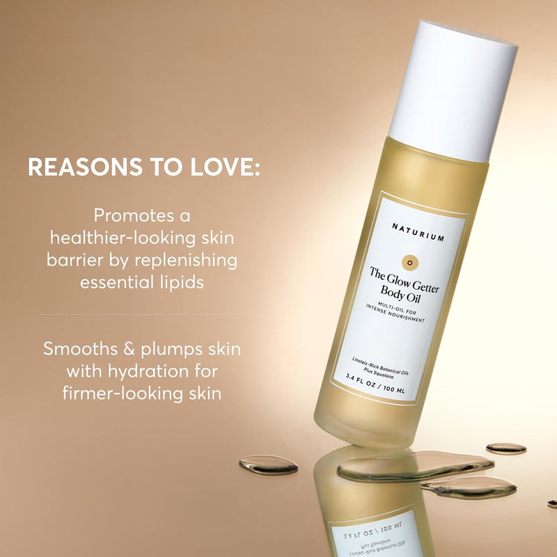 The Glow Getter Body Oil, Multi-Oil for Intense Nourishment, Hydrating & Moisturizing Formula, Vegan & Cruelty-Free, 3.4 oz
