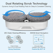 HUTT DDC56 Window Cleaning Robot Double Beam with Ultrasonic Spray Function, Electric Window Cleaner Remote Control with Dual Water Tank, Window Edge Detection