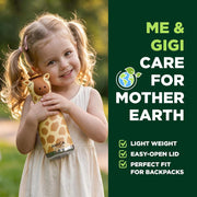 Kids Water Bottle 460ml Insulated Stainless Steel - AMICA STUDIO (Gigi Giraffe)