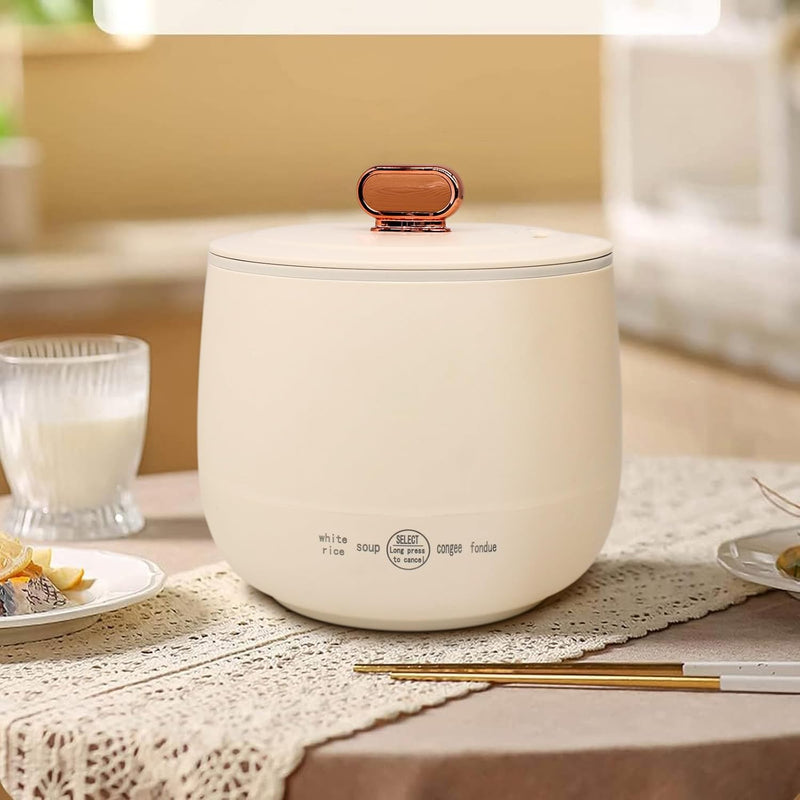 TERRIFI Portable Mini Rice Cooker 1 Cup, 1.5L Non stick Electric Hot Pot, Over Heating and Boil Dry Protection, Ideal for Travel, Office, Dorm, Multifunctional Automatic Cooking Pot