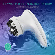 VOYOR Handheld Massager Cordless Deep Tissue Cellulite Massager for Face, Arm, Hand, Neck, Foot and Body, Silicone Face Brush, 3 Multi-Functional Heads, IPX7 Waterproof & Rechargeable VRMM1-NEW