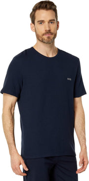 mens Waffle Contrast Logo Short-sleeve T-shirt Shirt - Royal Peacock