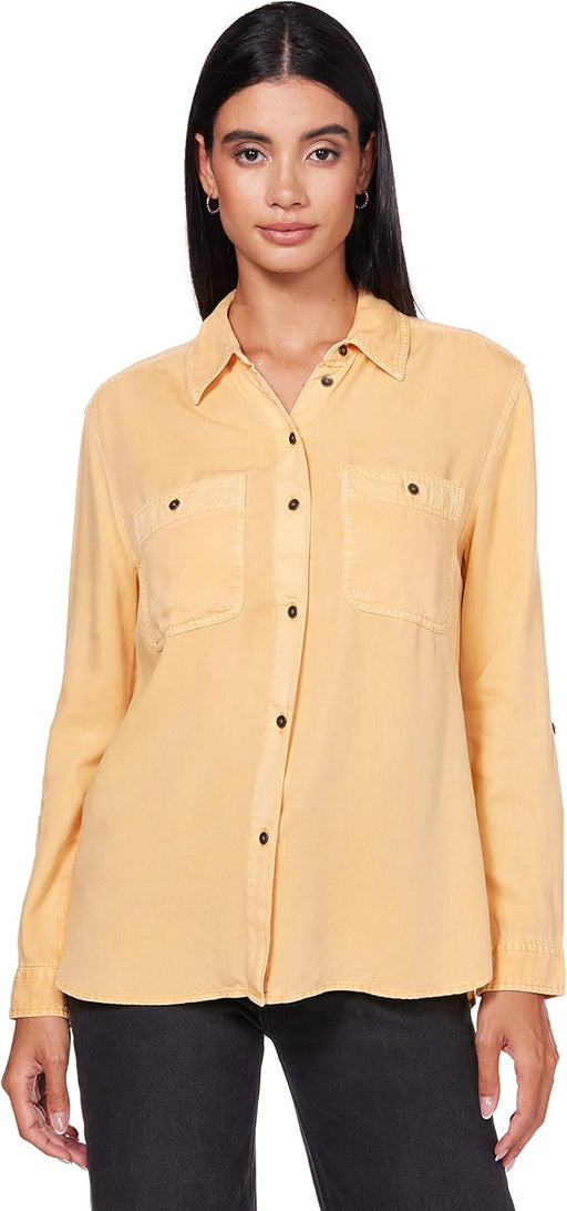 Women Button-Up Shirt - Orange