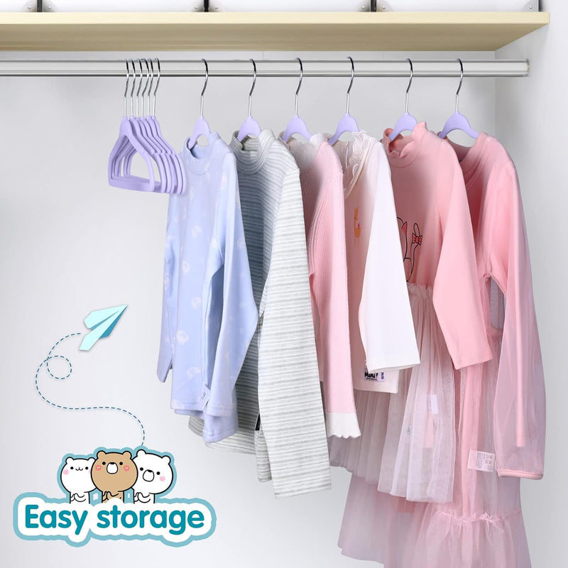 Red Dot Gift® 30-Pack Beige Velvet Kids Hangers - ( 35cm / 14 Inch )Premium Childrens Hangers for Closet, Ultra Thin Cute Hangers Kids Clothes Hanger,Small Hangers for Kids Clothes (Beige, 30)