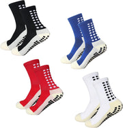 Grip Soccer Socks Anti Slip Non Slip Men's Athletic Socks for Football Basketball Sports, 4 Pair - Mixed