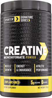 Sporter Creatine Monohydrate Powder - 250g, 50 Servings - Micronized & Pure Creatine for Muscles, Strength & Recovery - Unflavored, Easy to Mix - 500grams