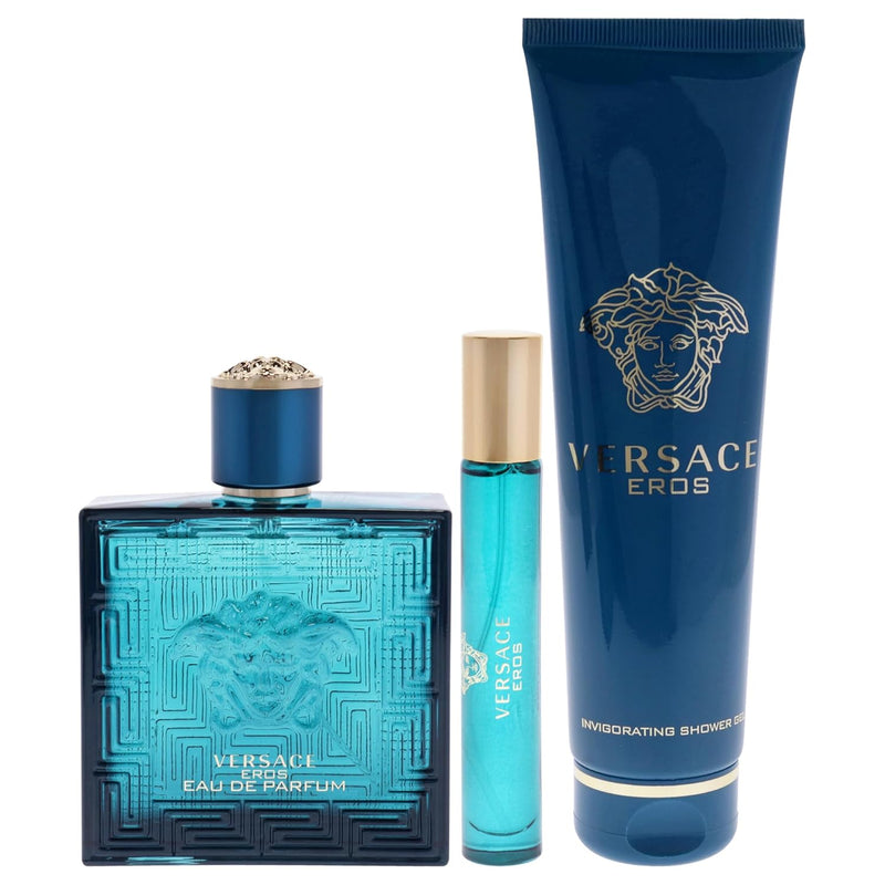 Versace Eros Natural Eau De Parfum Spray 3-Pieces Gift Set for Men