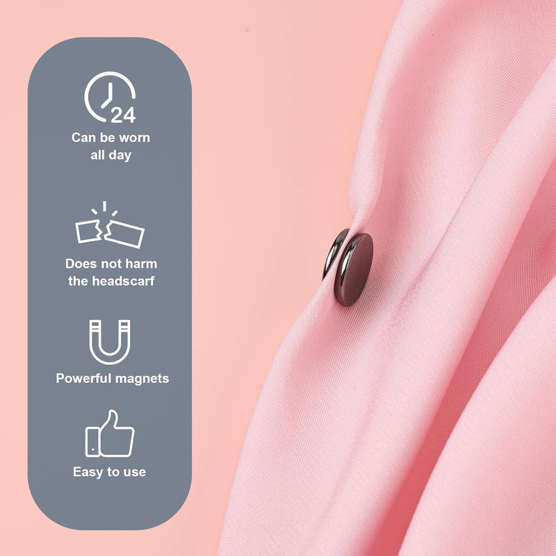 Pack of 8 Hijab Magnetic Pins, 1.4 cm, Versatile Hijab Magnetic Pins, Hijab Magnets, Without Hooks, Strong Magnetic Hijab Pins, Needle-less Brooch for Women, Clothing