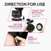 Cover Up Line Powder, Black Darkest Neutral Tone, Hair Root Touch Up for Grey Coverage, Instant Color with Applicator