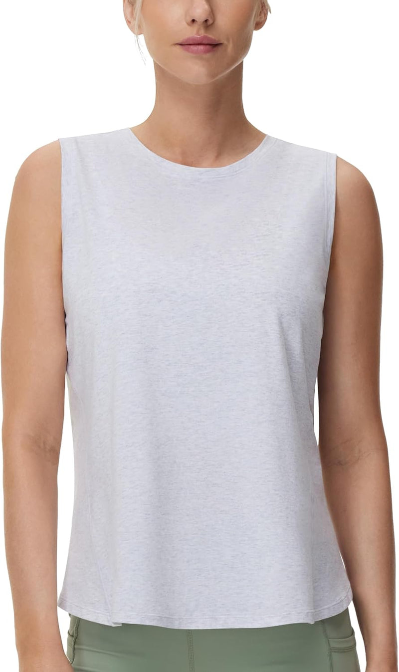 THE GYM PEOPLE Women's Workout Tank Tops Loose Fit Sleeveless Breathable Yoga Shirts with Side Slits