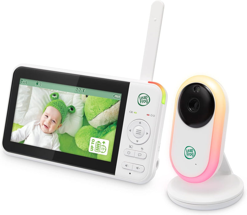 LeapFrog LF2415 Baby Monitor, 5” IPS LCD Screen, 1000ft Range, Night Vision, Soothing Lullabies, NightLight, 2-Way Audio, Temperature Sensor, SecureTransmission No WiFi