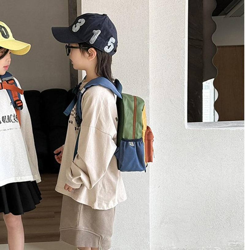 Kids Backpack, 27x13x34cm, Colourful Oxford Fabric School Bag, Lightweight Travel Rucksack for Boys and Girls