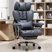 Big and Tall Office Chair 400lbs PU Leather Executive Desk Chair with Lumbar Support & Leg Rest, Heavy-Duty Computer Chairs for Home Office, Pink 400lbs support, 135 recline, dual-layer foam cushion, 23.5" seat & footrest. BIFMA - Mineral Grey