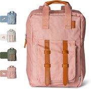 Kids School Backpack 5-8 years, Easy to Carry & Durable, Made of Sustainable Materials, Spacious, Perfect for Nurseries and Travel, Classic Cherry Print - Blush Pink Kids Backpack