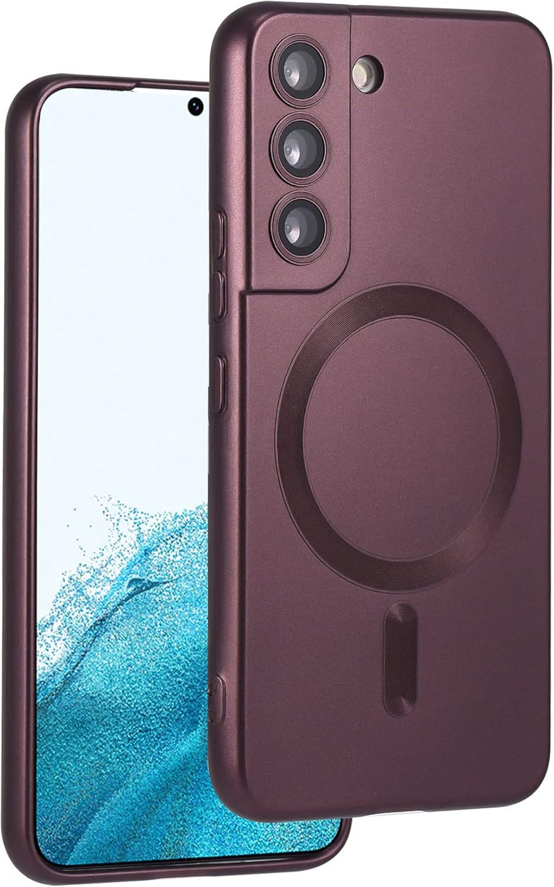 Magnetic for Samsung Galaxy S23 Ultra Case,Soft Silicone Samsung S23 Ultra Phone Case with Camera Protection,Anti-Fingerprint Samsung Galaxy S23 Ultra Case Compatible with MagSafe, Red - S21 Plus Red