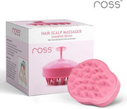 Ross Hair Scalp Massager Shampoo Brush with Soft Silicone Bristles Manual Head Massager, Pink