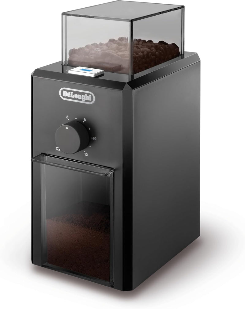 De'Longhi Electric Coffee & Spices Grinder Mill With Stainless Steel Blade, & 3 Grinding Level Settings, 12 Cups Capacity, KG210, Black (Pack of 2) - 1 - Pack Electric Coffee Grinder