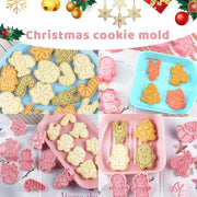Christmas Cookie Cutters Set 12pcs Holiday Baking Set and DIY Fun 3D Christmas Cookie Stamps for Kids Fondant Mould Christmas Party Suppllies