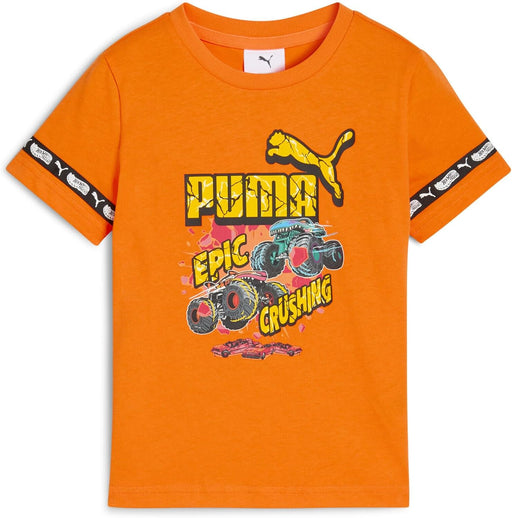Unisex Kids PUMA X HOT WHEELS Graphic Tee Orange Glo T-Shirt - Orange Glo