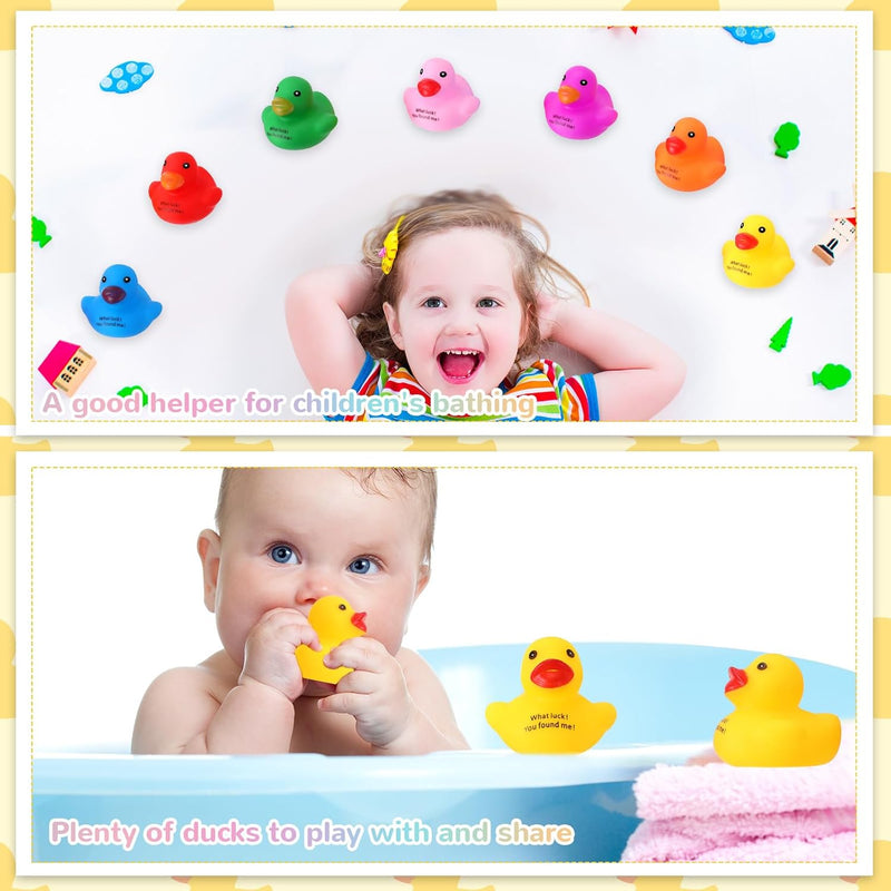 HyDren 100 Pcs Rubber Ducks Mini Ducks Bulk Bath Toys Yellow Cruise Ducks Bathtub Toys Float Ducks Baby Shower for Car Bathtub Classroom Exchange Prizes Treat Supplies Goodie Bag Fillers(Classic)