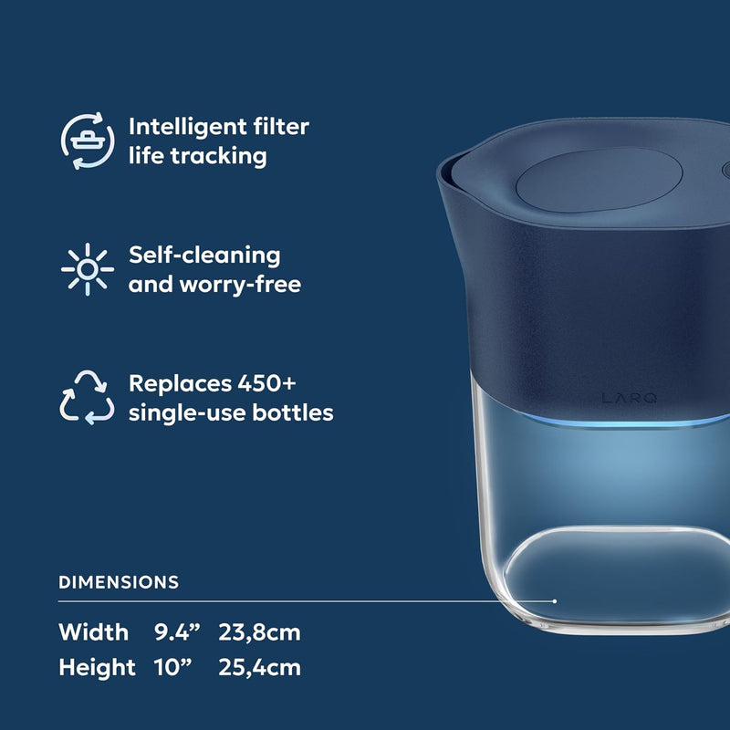 LARQ Pitcher PureVis Monaco Blue (Advanced Filter) 1.9 Liter / 8-Cup