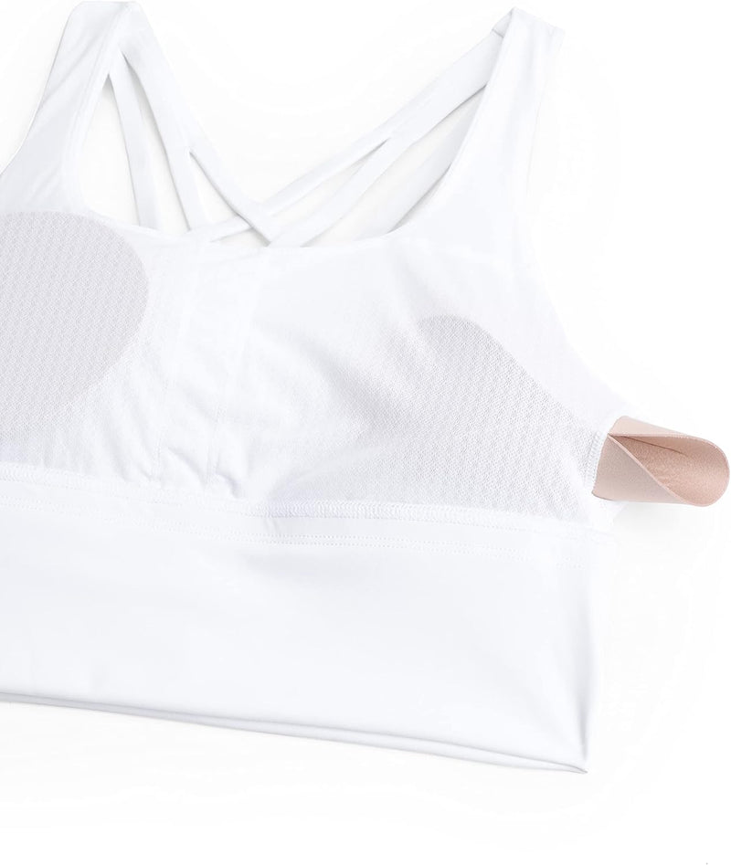 CRZ YOGA Women's Longline Strappy Sports Bras for Women Wirefree Padded Yoga Bras Tops