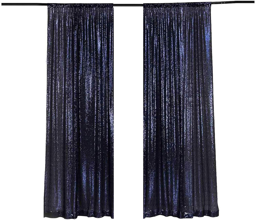 LQIAO 2 Panels Light Gold Sequin Backdrop Glitter Fabric for Wedding Birthday Parties Shimmer Wall-2x8ft