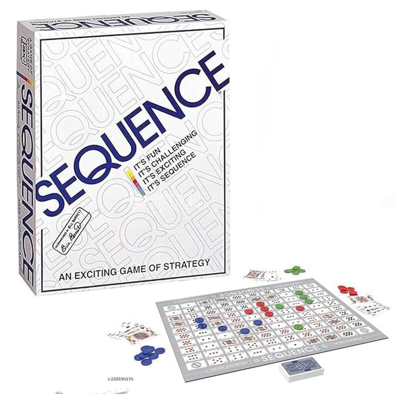 Generic Premium Quality Sequence Board Game, Strategic Card Game, Family Entertainment, Party Game for kids and Adults- for 2 to 12 Players