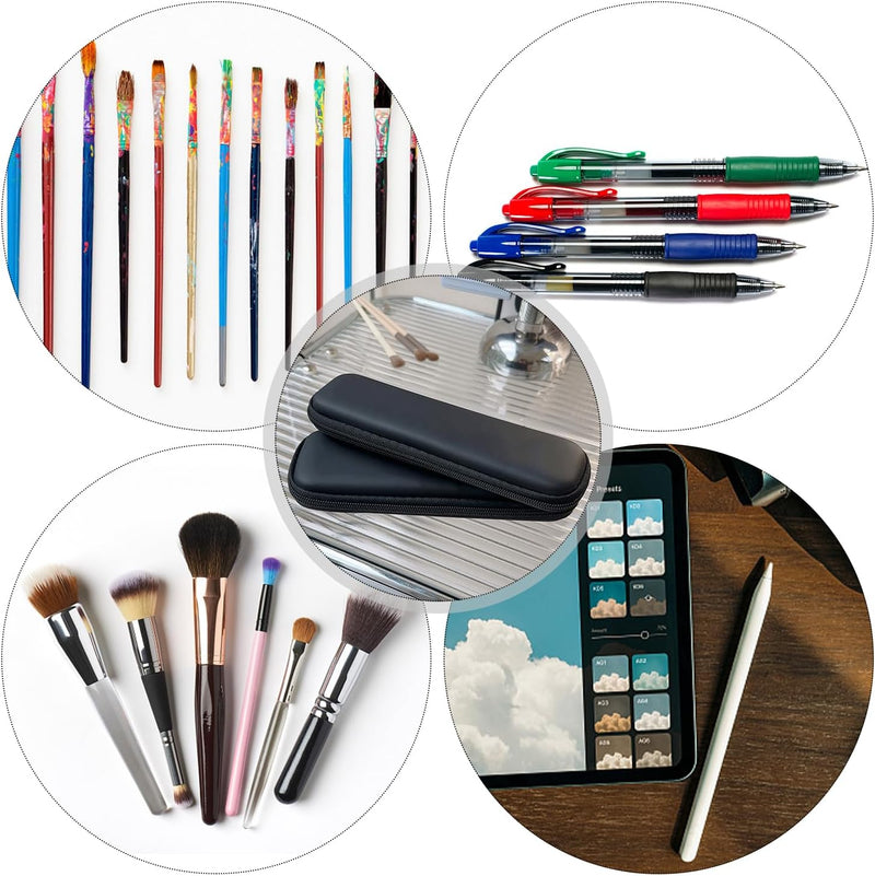 1 Piece Black Hard Shell Pencil Case, Waterproof Portable Storage Bag, Multifunctional Chain Pencil Case, Suitable for Management Pens, Ballpoint Pens, School Office Supplies