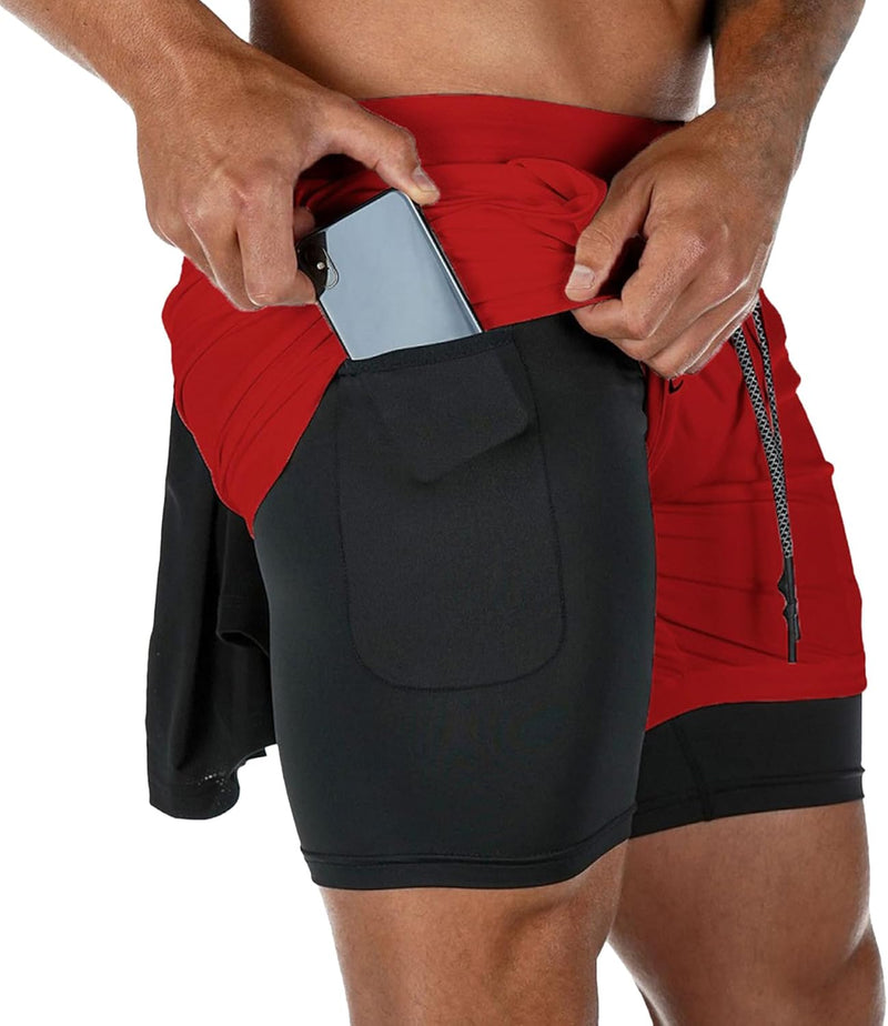 Dress Cici Gym Shorts for Men, Men's Activewear Running Shorts,Drawstring Gym Shorts Men, 2 Layer Loose Athletic Shorts with 4 Pockets