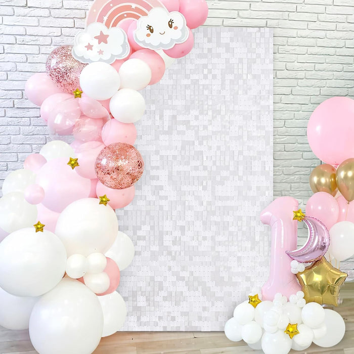 LuoluoHouse Shimmer Wall Panel Sequin Backdrop 36 Panel Birthday Wedding Background Decoration Walls Anniversary Engagement Decorations