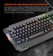 Meetion MT C505 4 in 1 Gaming Combo Kit: RGB Keyboard, 3200DPI Mouse, Backlit Headphone With Omni Directional Microphone, High Precision Mouse Pad