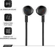 JBL T205 Wired In-Ear Headphones - Black earphones Airpods earbuds headphones