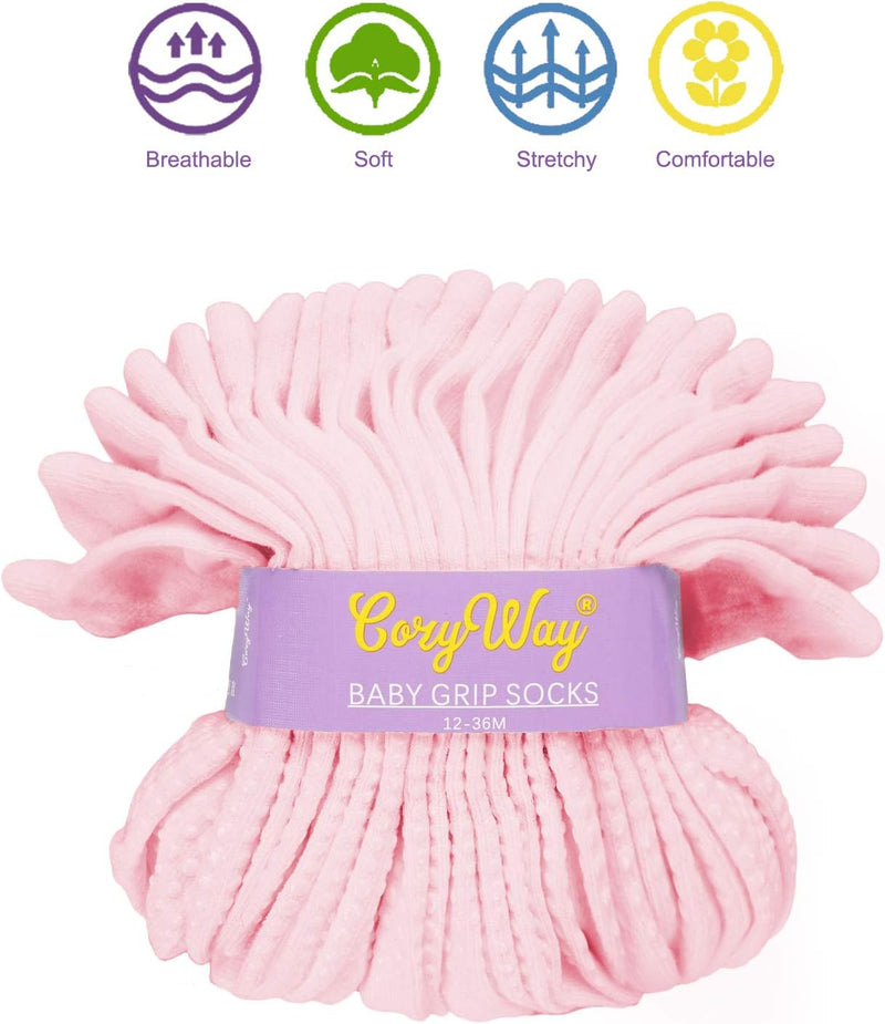 CozyWay Non-Slip Socks with Grippers - Ankle Style for Little Girls and Boys, Infants, Toddlers, Children
