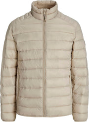 mens JJEBRADLEY LIGHT PUFFER COLLAR NOOS Quilted Jacket - Crockery