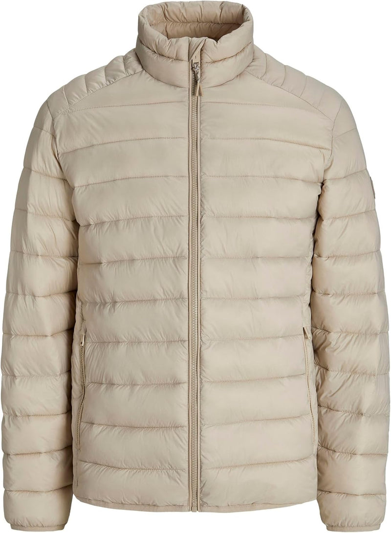 mens JJEBRADLEY LIGHT PUFFER COLLAR NOOS Quilted Jacket - Crockery