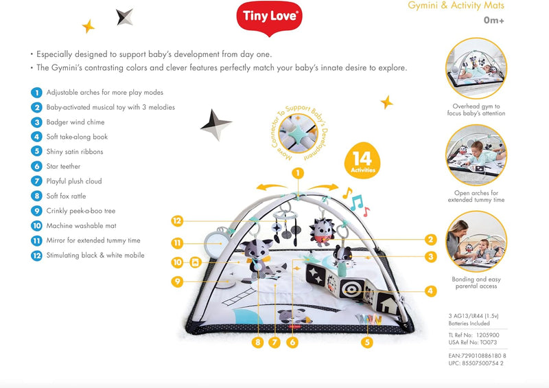 Tiny Love Dynamic Play Gym, Baby Playmat & Activity Multi Color
