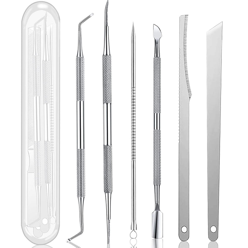 Geounzay Ingrown Toenail Pedicure Tool Kit(7pcs), Nail Manicure Kit Stainless Steel Nail Care Treatment for Nail Correction Polish Pain Relief