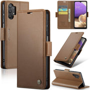 For Samsung Galaxy Z Fold 6 5G Leather Case RFID Blocking 3 Card Slot Mobile Cover - Red - Galaxy A32 5G / M32 5G Black