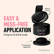 Cover Up Line Powder, Black Darkest Neutral Tone, Hair Root Touch Up for Grey Coverage, Instant Color with Applicator