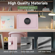 GOLDENKEY Digital Security Safe and Lock Box,Small Safe box for Money, Keypad Lock,Perfect for Home Office Hotel Business Jewelry Gun Use Storage,0.5 Cubic Feet,Pink - E68 PINK